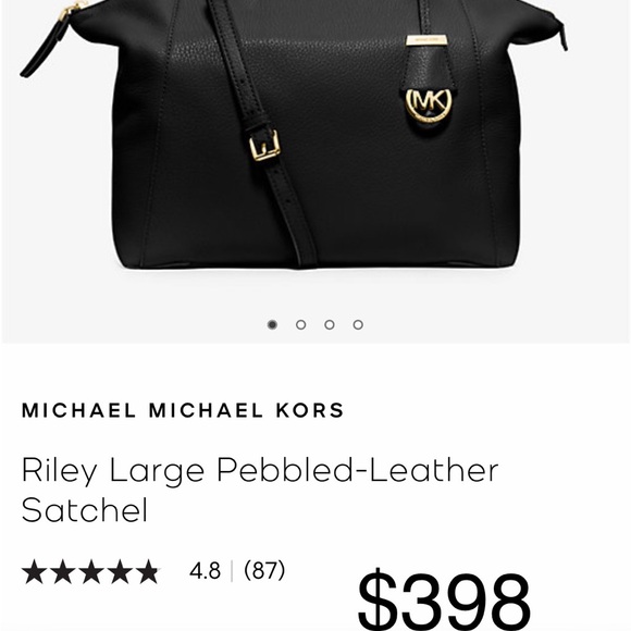 Michael Kors Riley Large Pebbled-Leather
Satchel w/ convertible crossbody strap - Picture 5 of 6